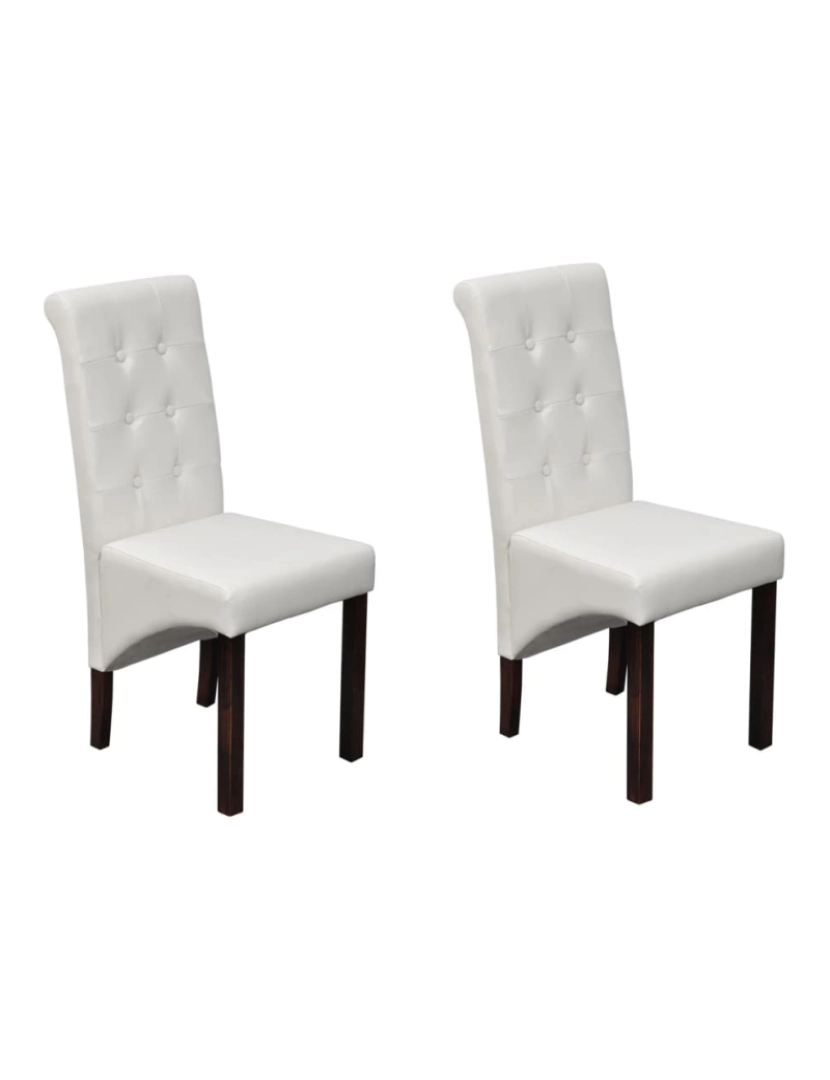 imagem de vidaXL Cadeiras de jantar 2 pcs couro artificial branco1