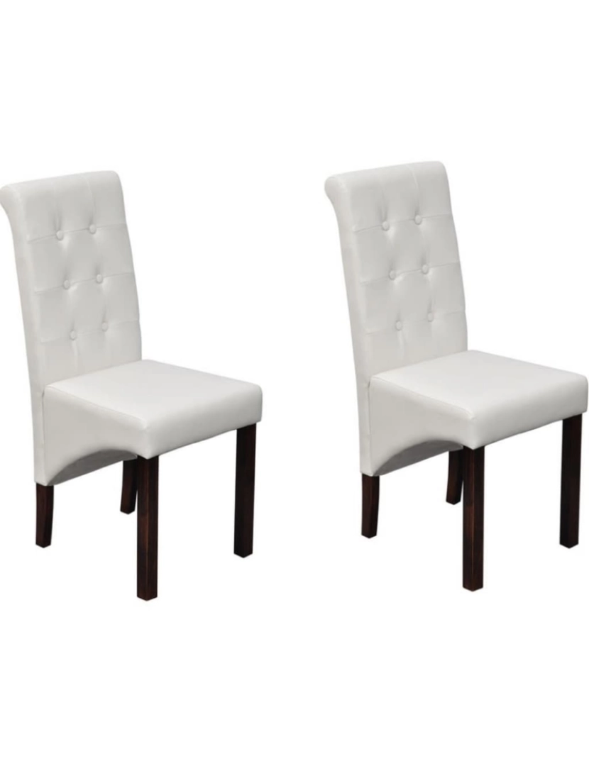 imagem de vidaXL Cadeiras de jantar 2 pcs couro artificial branco9