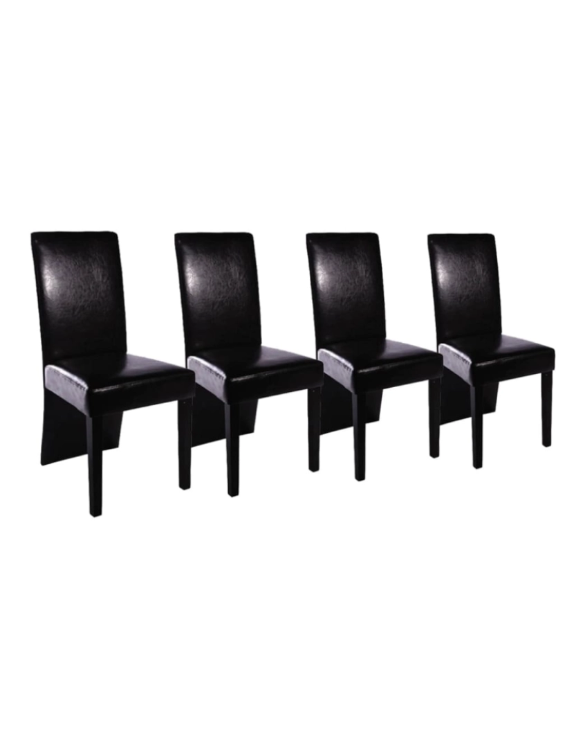 imagem de vidaXL Cadeiras de jantar 4 pcs couro artificial preto1