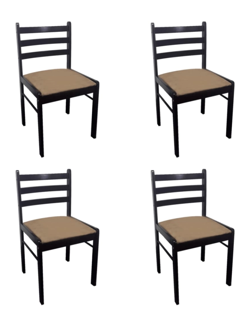 Vidaxl - vidaXL Cadeiras de jantar 4 pcs seringueira maciça e veludo castanho