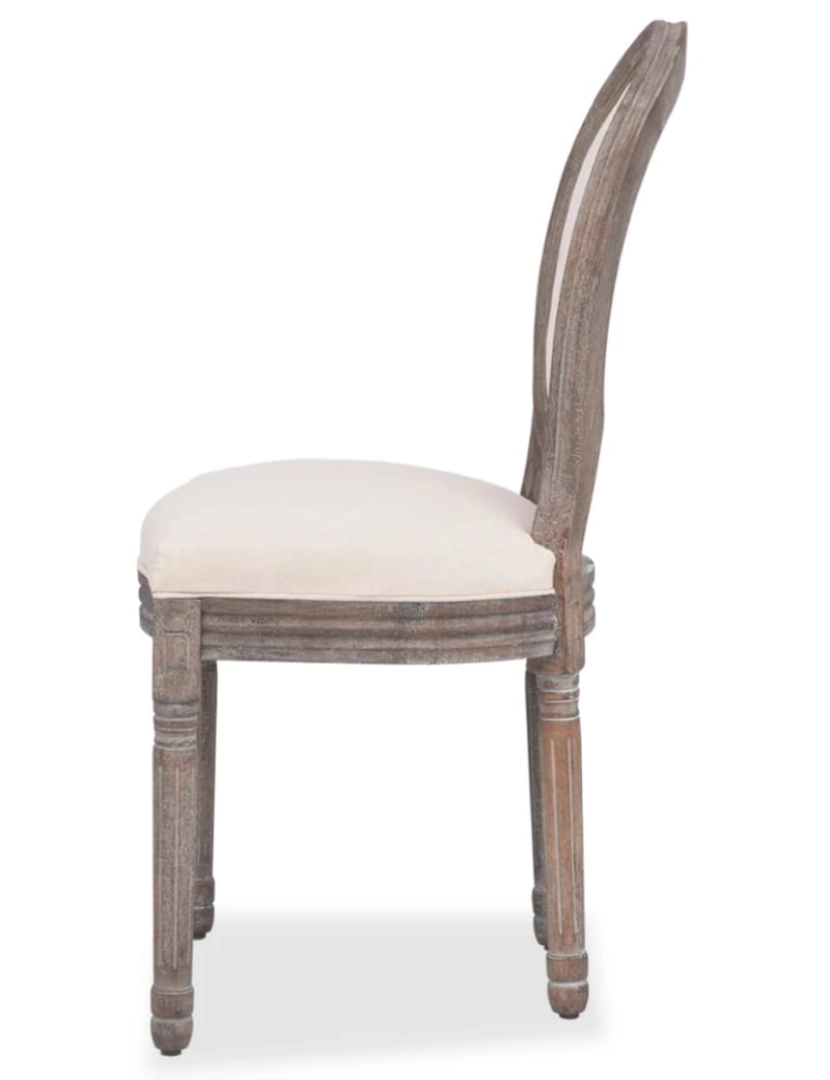 imagem de vidaXL Cadeiras de jantar 4 pcs tecido cor creme5