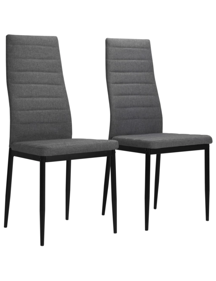 imagem de vidaXL Cadeiras de jantar 2 pcs tecido cinzento-claro1