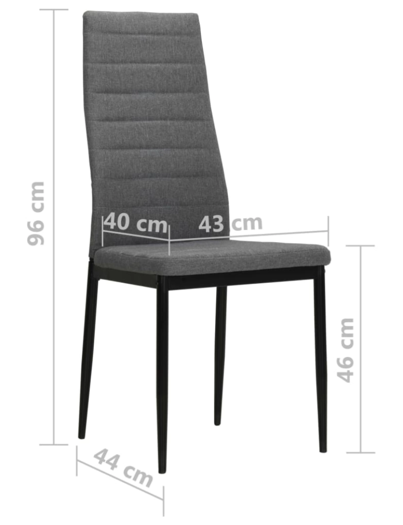 imagem de vidaXL Cadeiras de jantar 2 pcs tecido cinzento-claro9