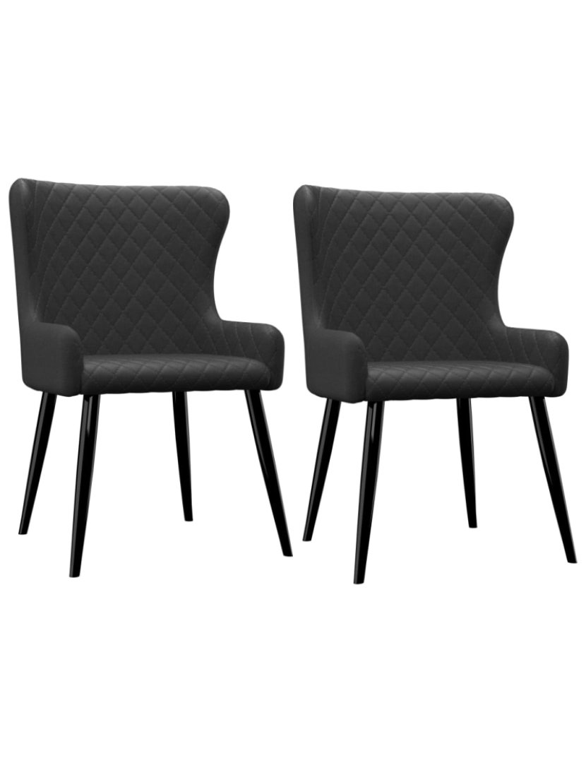 Vidaxl - vidaXL Cadeiras de jantar 2 pcs tecido preto