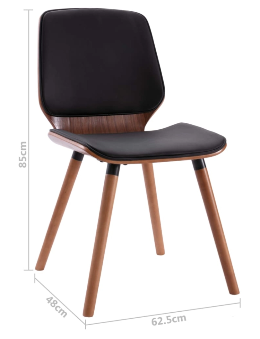 imagem de vidaXL Cadeiras de jantar 2 pcs couro artificial preto10