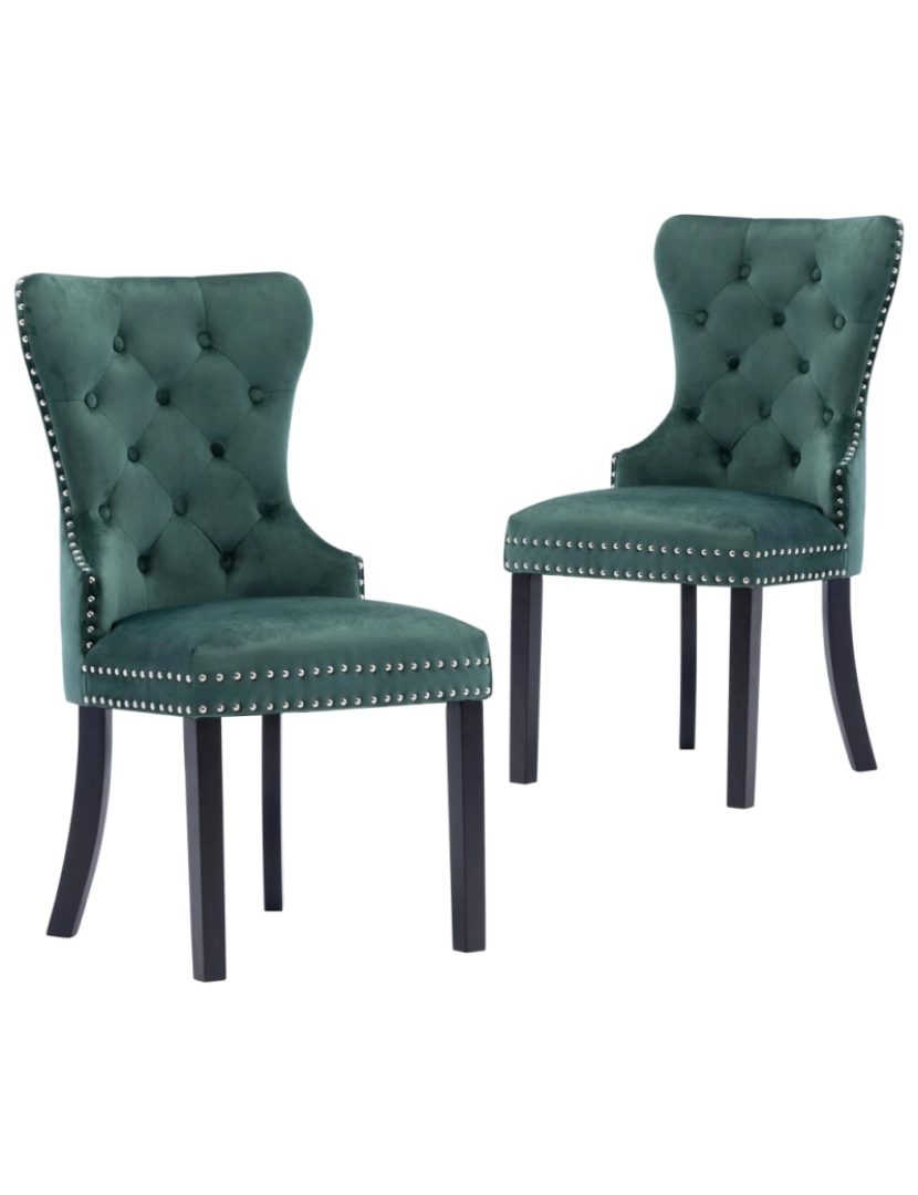 Vidaxl - vidaXL Cadeiras de jantar 2 pcs veludo verde-escuro