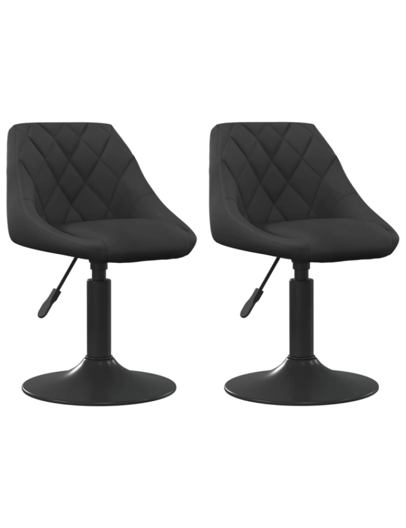 imagem de vidaXL Cadeiras de jantar giratórias 2 pcs veludo preto1