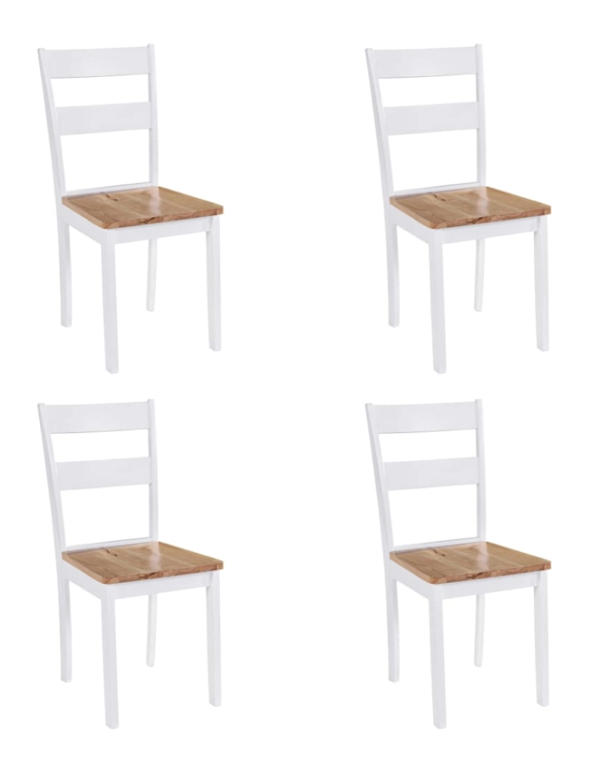 Vidaxl - vidaXL Cadeiras de jantar 4 pcs madeira de seringueira maciça branco