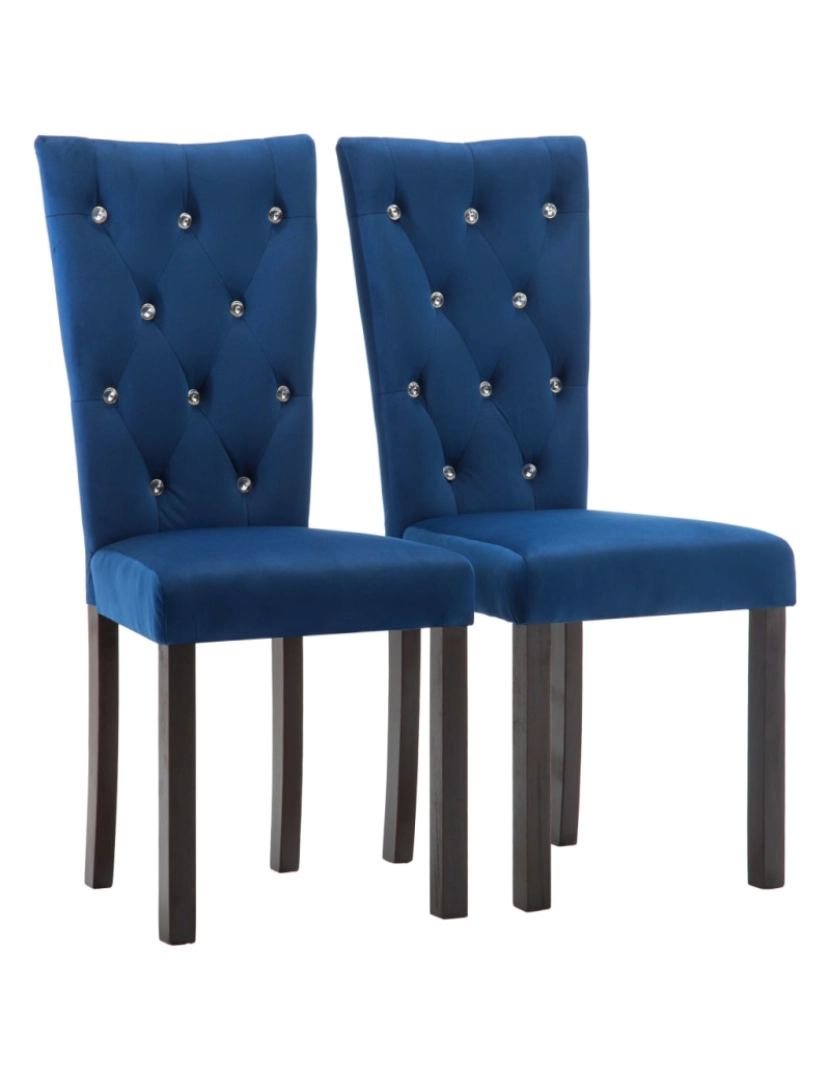 imagem de vidaXL Cadeiras de jantar 2 pcs veludo azul-escuro1