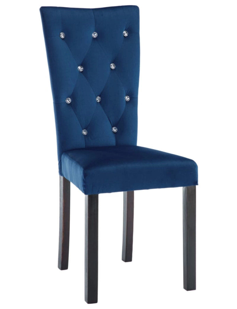 imagem de vidaXL Cadeiras de jantar 2 pcs veludo azul-escuro4