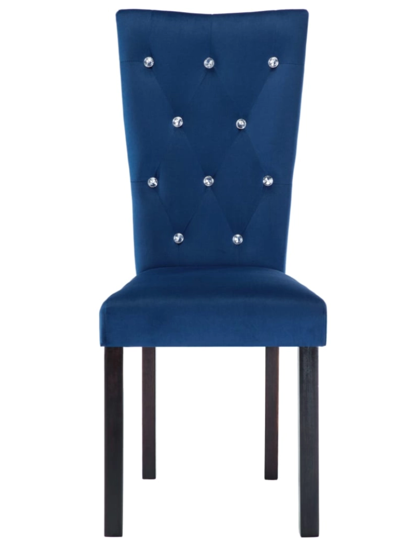 imagem de vidaXL Cadeiras de jantar 2 pcs veludo azul-escuro5
