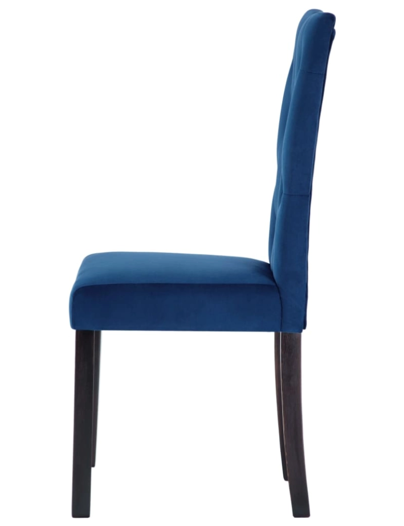imagem de vidaXL Cadeiras de jantar 2 pcs veludo azul-escuro6