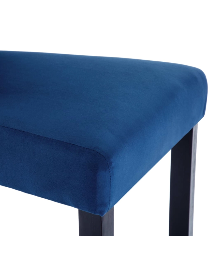 imagem de vidaXL Cadeiras de jantar 2 pcs veludo azul-escuro8