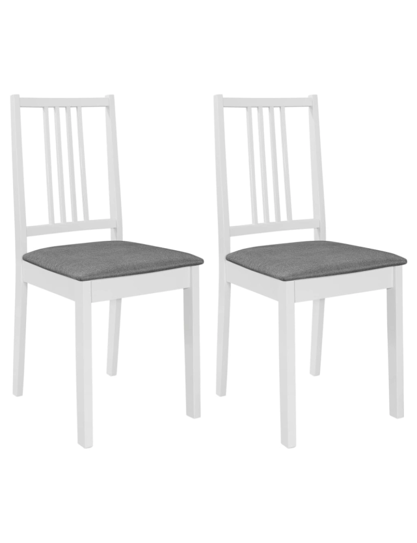 Vidaxl - vidaXL Cadeiras de jantar com almofadões 2 pcs madeira maciça branco
