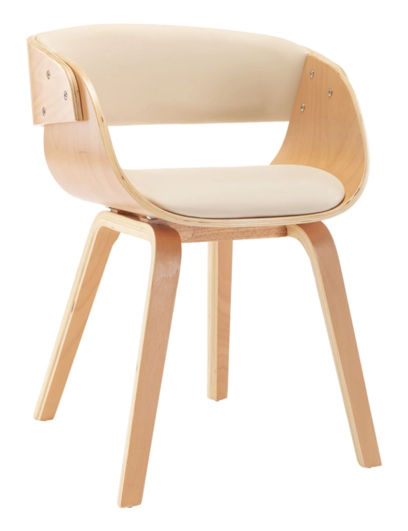 Vidaxl - vidaXL Cadeira de jantar madeira curvada e couro artificial cor creme