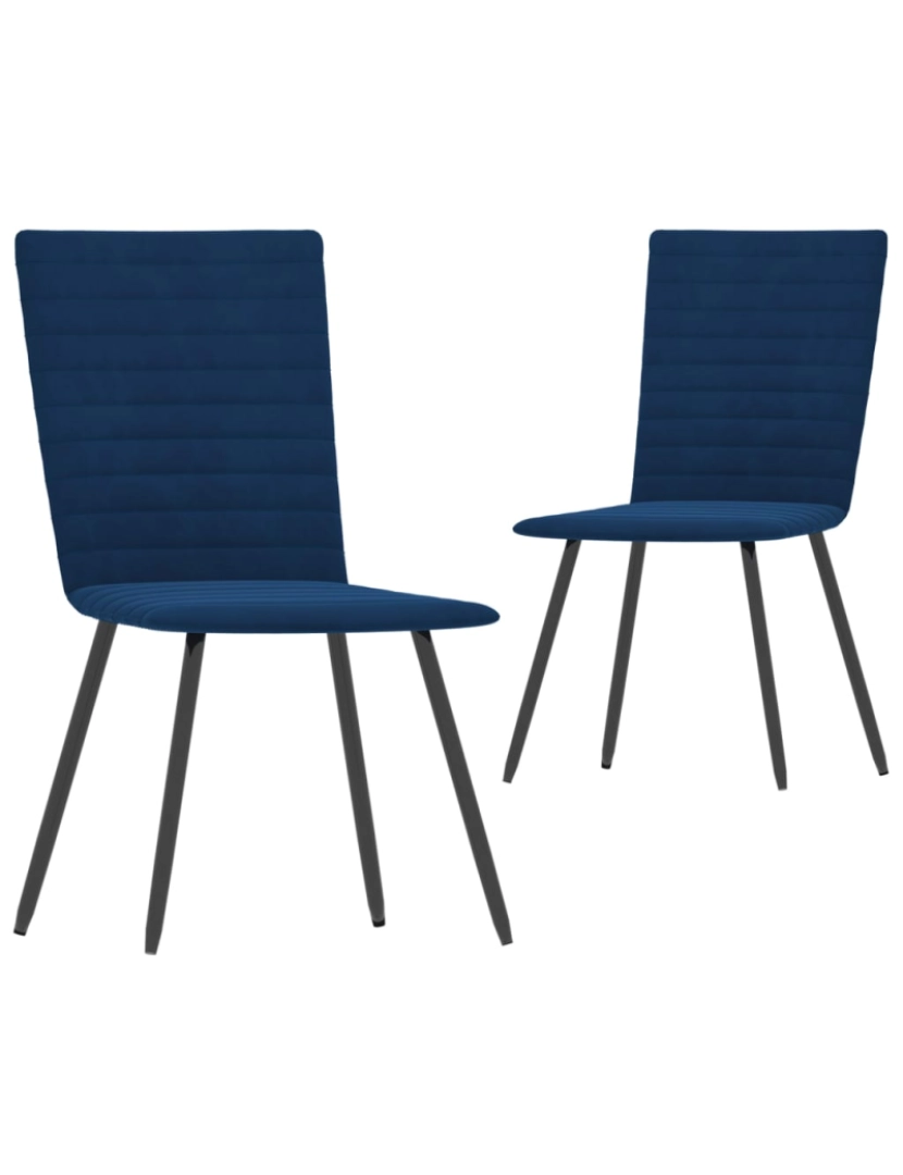 imagem de vidaXL Cadeiras de jantar 2 pcs veludo azul2