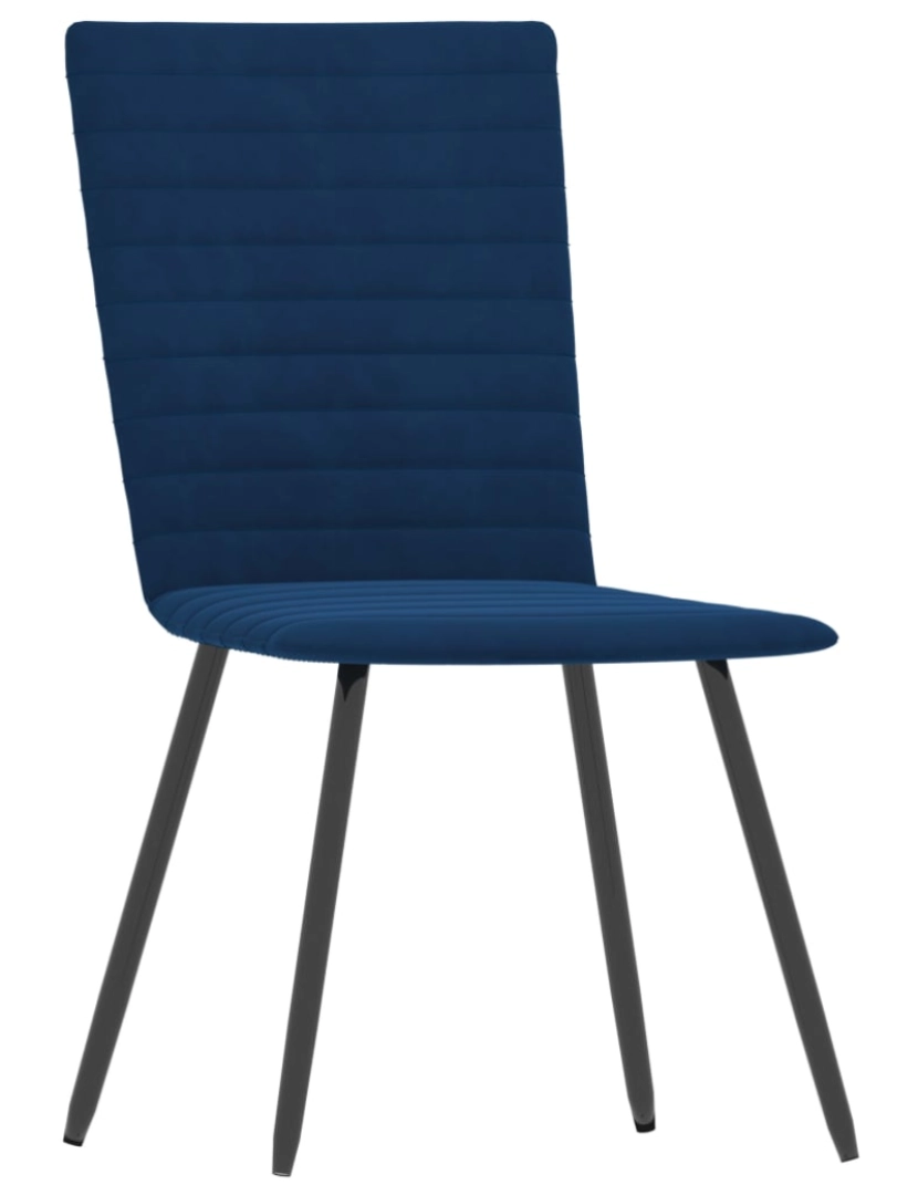 imagem de vidaXL Cadeiras de jantar 2 pcs veludo azul4