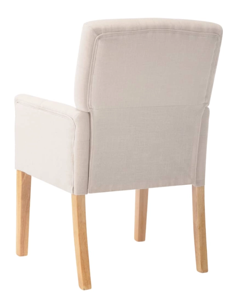 imagem de vidaXL Cadeira de jantar com apoio de braços tecido bege6