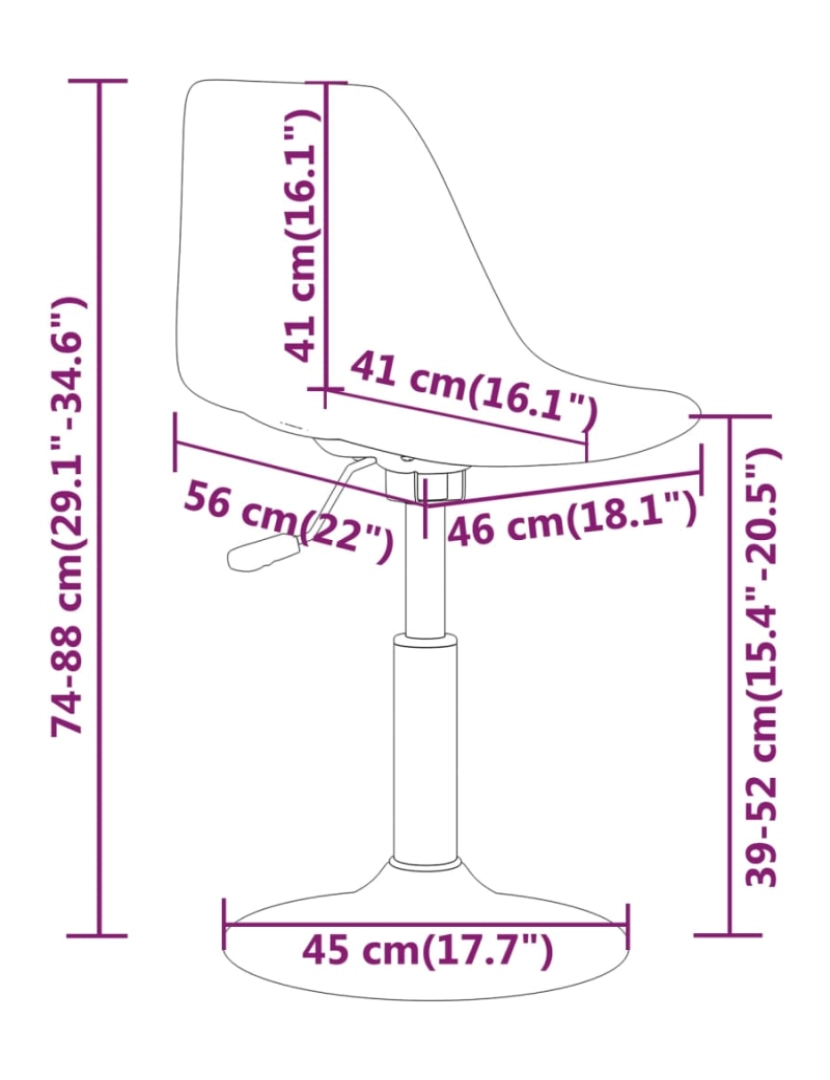 imagem de vidaXL Cadeiras de jantar giratórias 4 pcs PP azul11