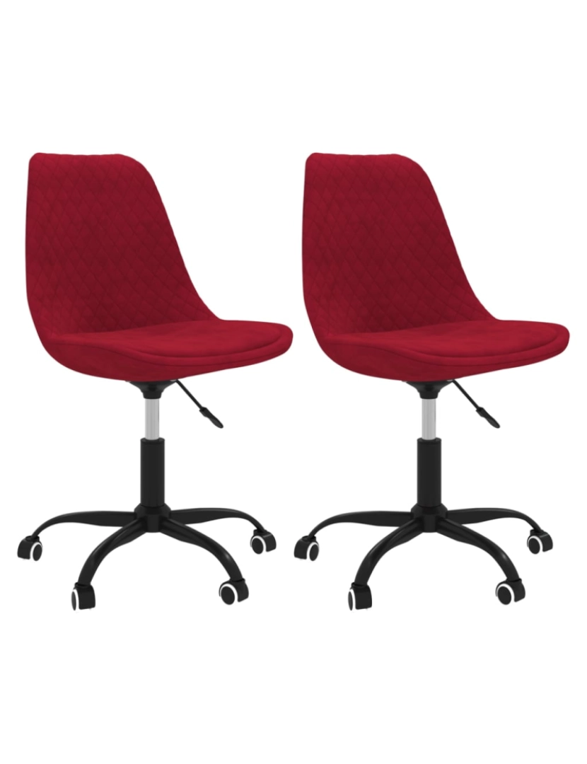 Vidaxl - vidaXL Cadeiras de jantar giratórias 2 pcs tecido vermelho tinto