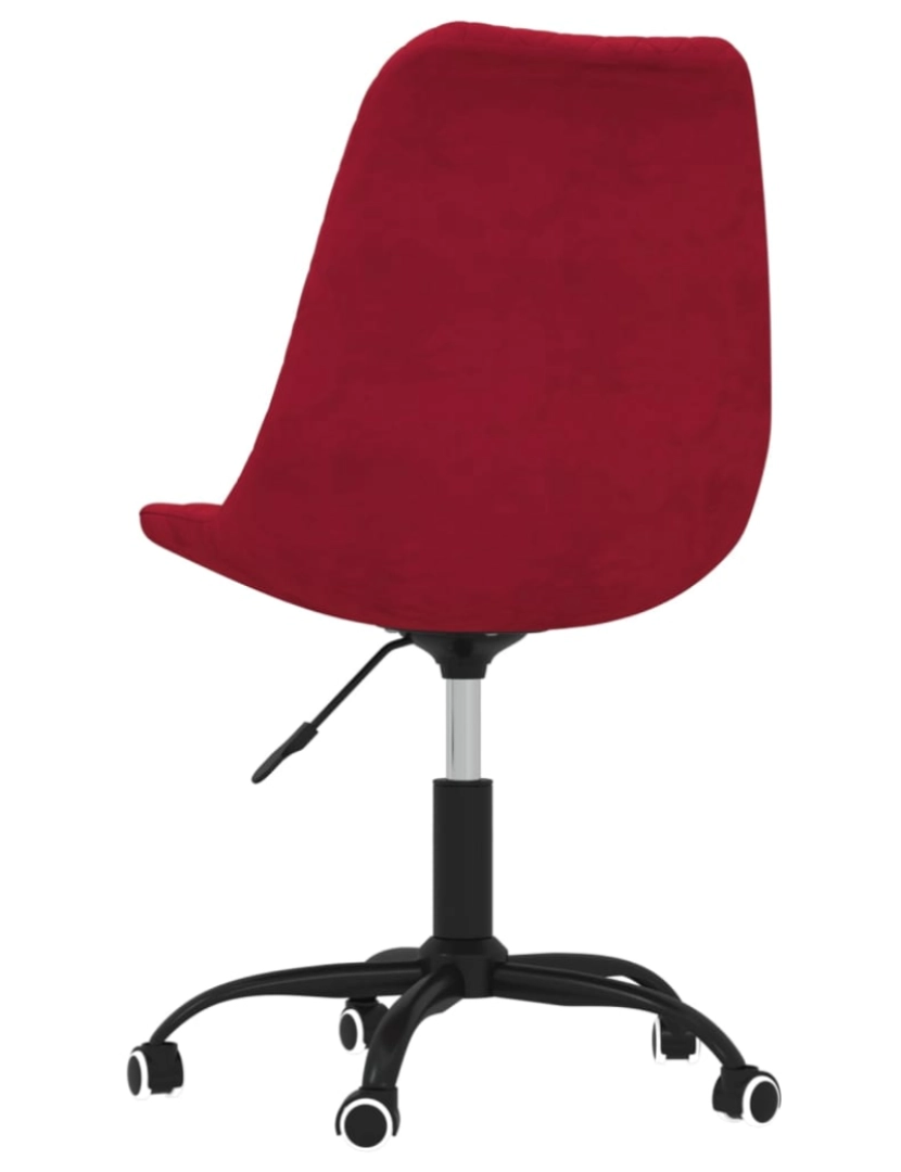 imagem de vidaXL Cadeiras de jantar giratórias 2 pcs tecido vermelho tinto7