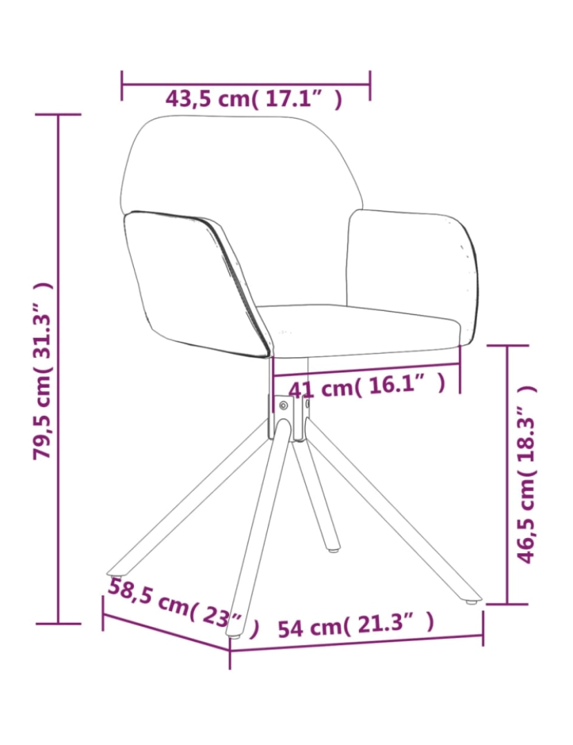 imagem de vidaXL Cadeiras de jantar giratórias 2 pcs veludo castanho10