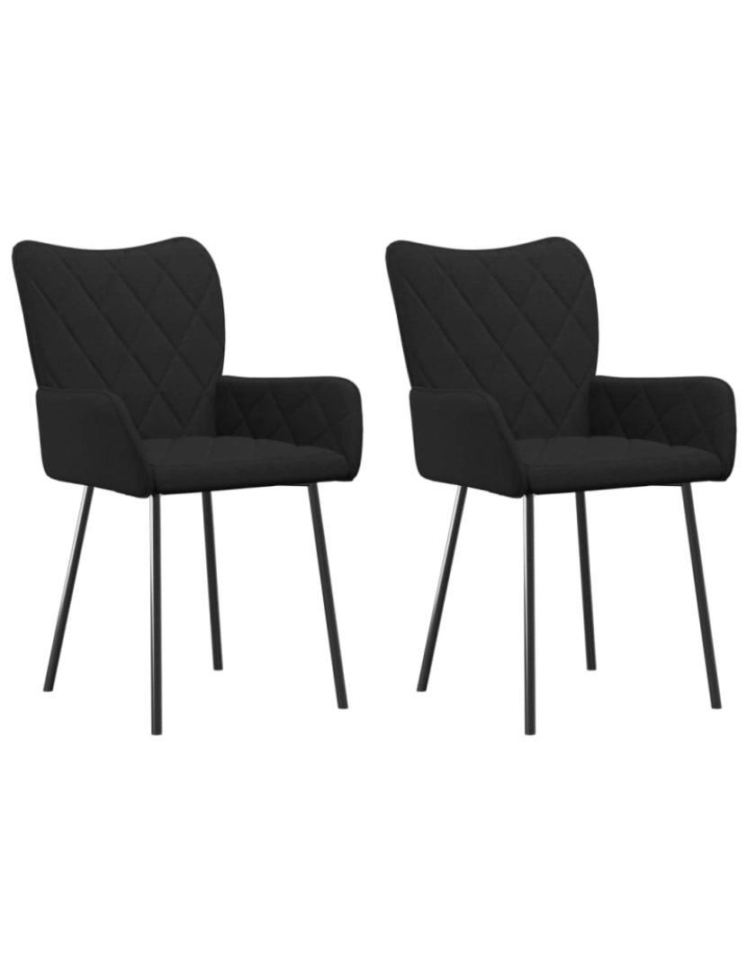 Vidaxl - vidaXL Cadeiras de jantar 2 pcs tecido preto