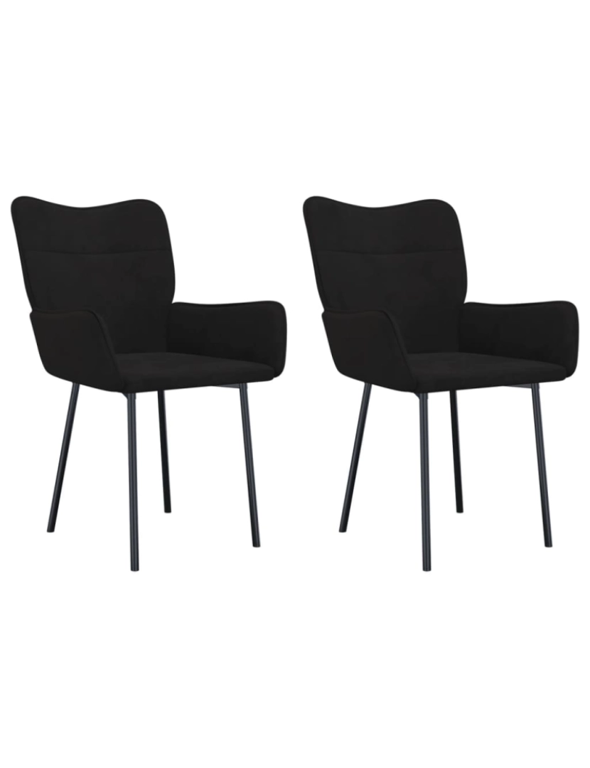 imagem de vidaXL Cadeiras de jantar 2 pcs veludo preto1