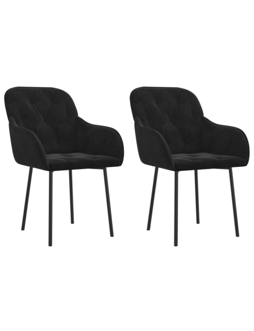 imagem de vidaXL Cadeiras de jantar 2 pcs veludo preto1