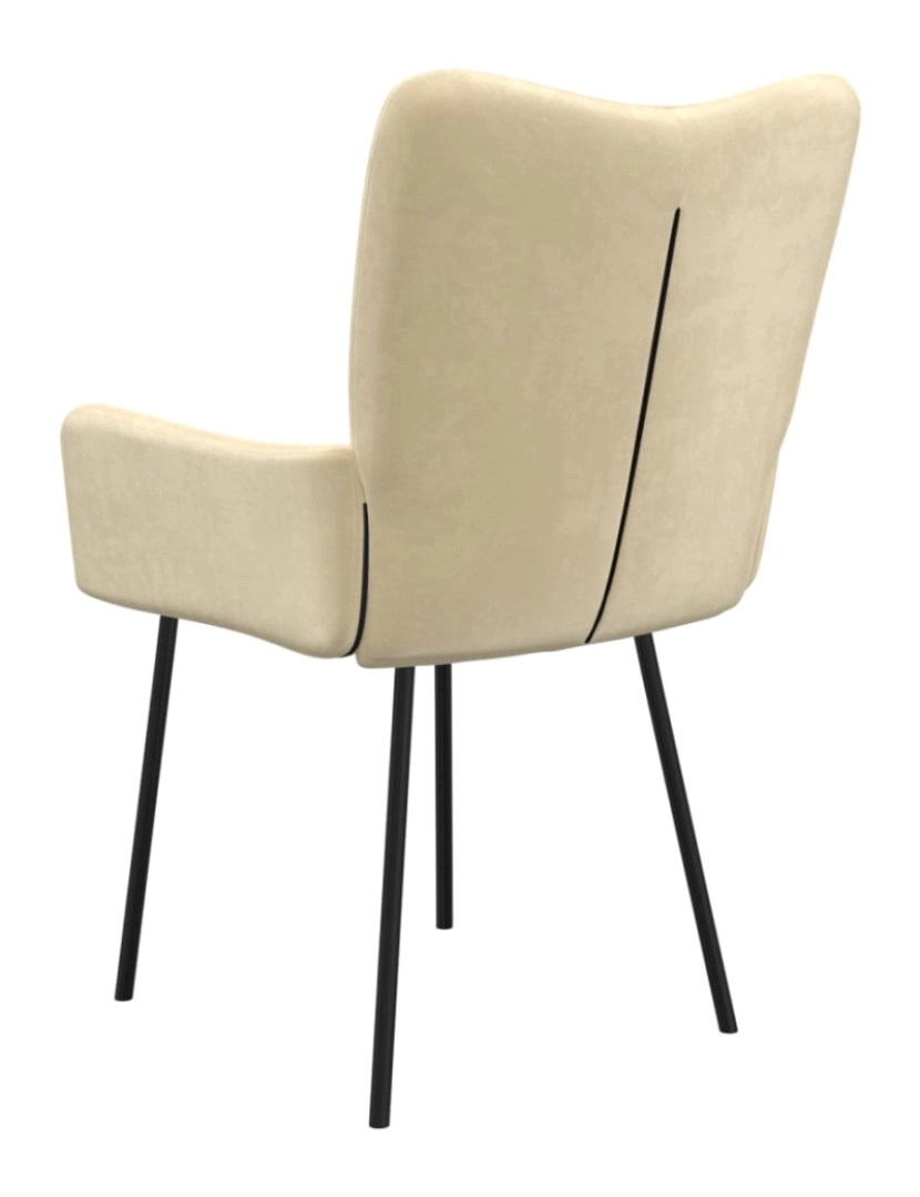 imagem de vidaXL Cadeiras de jantar 2 pcs veludo cor creme9