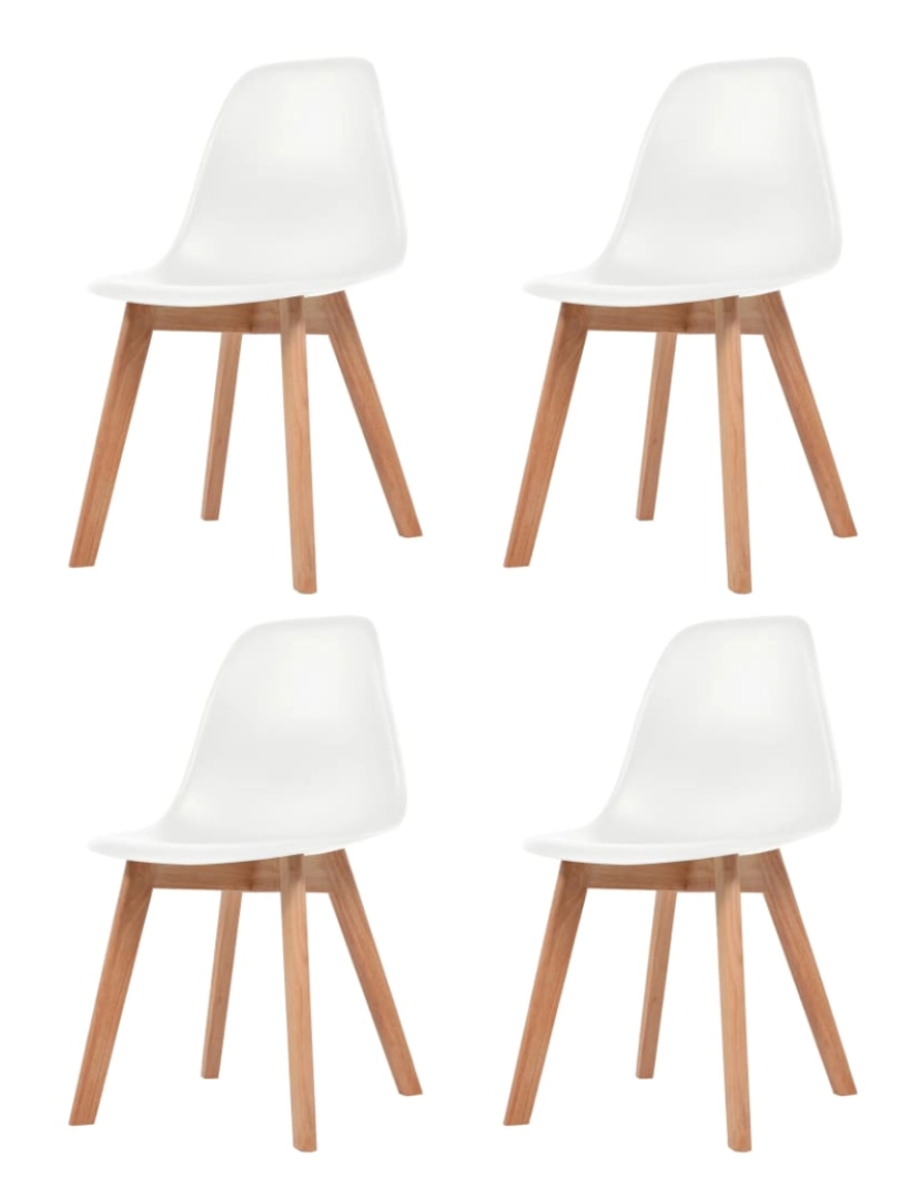 imagem de vidaXL Cadeiras de jantar 4 pcs plástico branco1