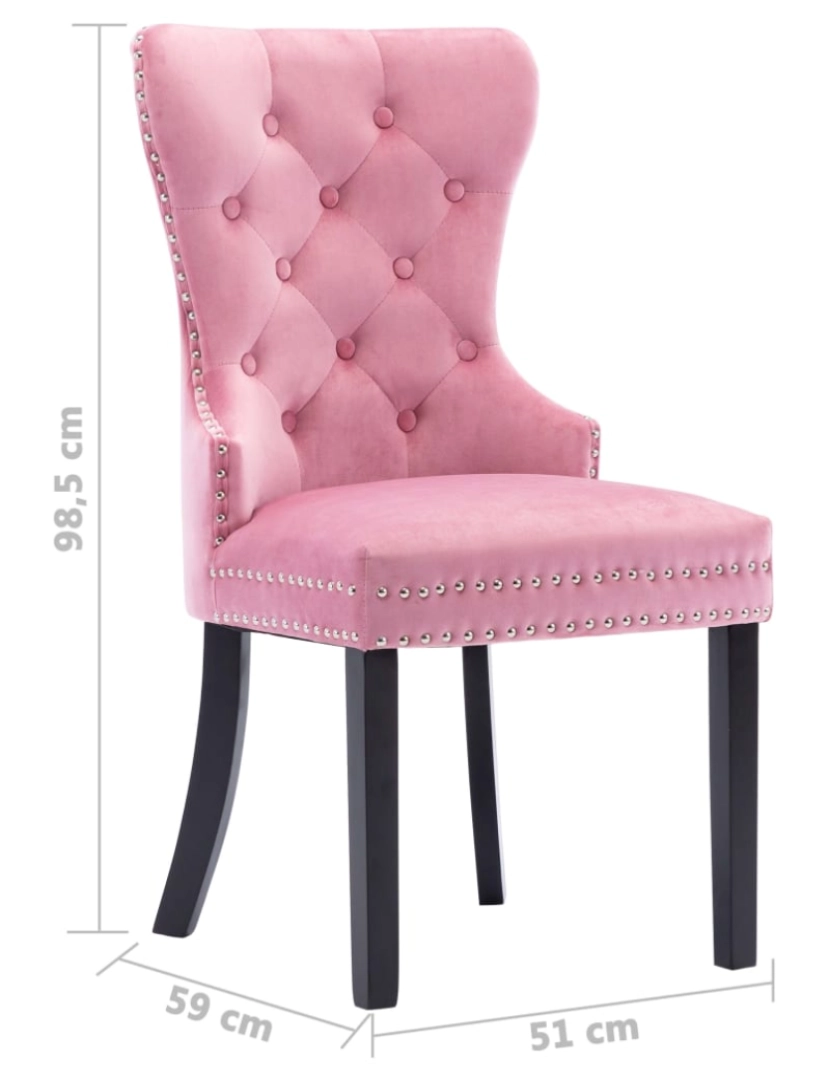 imagem de vidaXL Cadeiras de jantar 2 pcs veludo rosa10