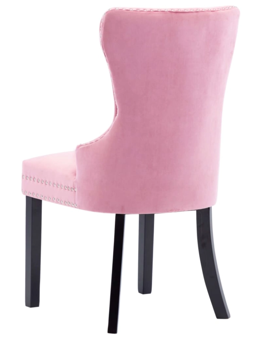 imagem de vidaXL Cadeiras de jantar 2 pcs veludo rosa7