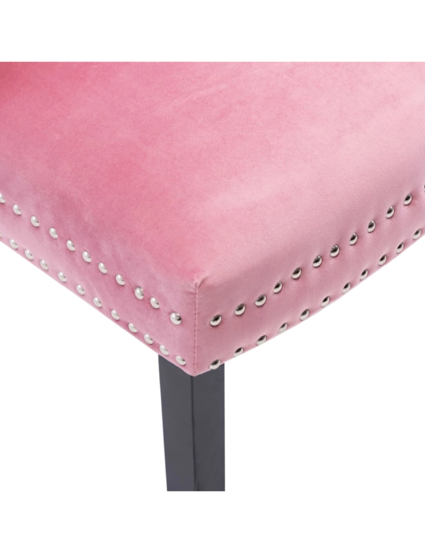 imagem de vidaXL Cadeiras de jantar 2 pcs veludo rosa9