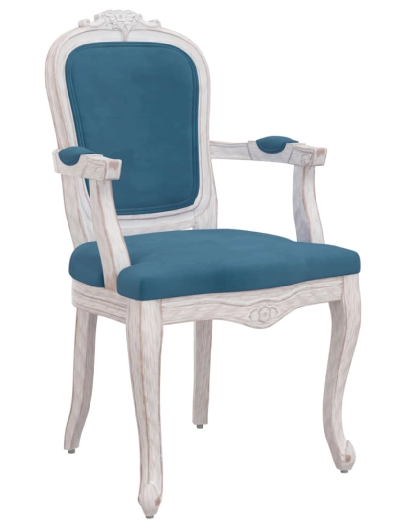 imagem de vidaXL Cadeiras de jantar 2 pcs 62x59,5x100,5 cm veludo azul4