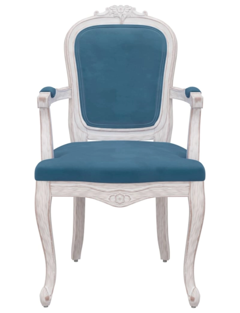 imagem de vidaXL Cadeiras de jantar 2 pcs 62x59,5x100,5 cm veludo azul5