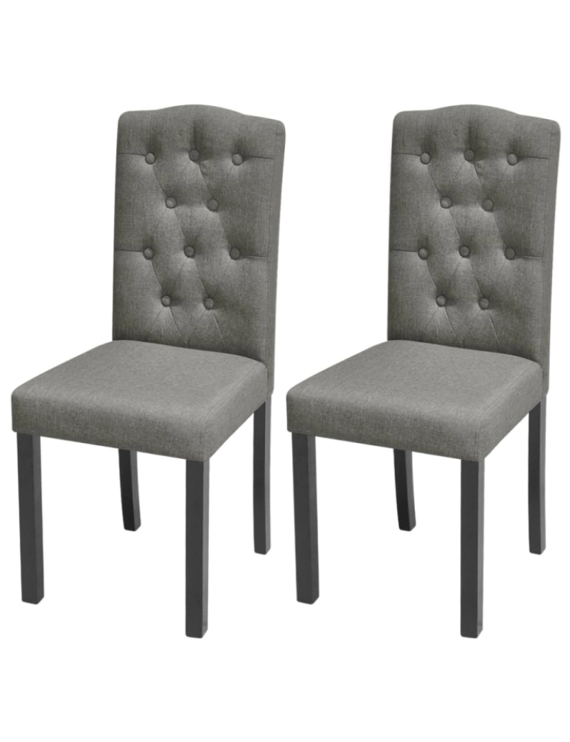 imagem de vidaXL Cadeiras de jantar 2 pcs tecido cinzento1