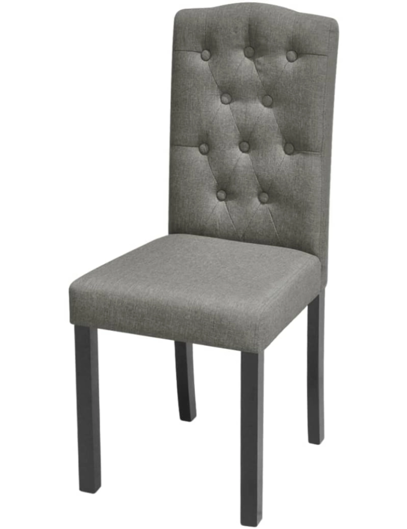 imagem de vidaXL Cadeiras de jantar 2 pcs tecido cinzento3