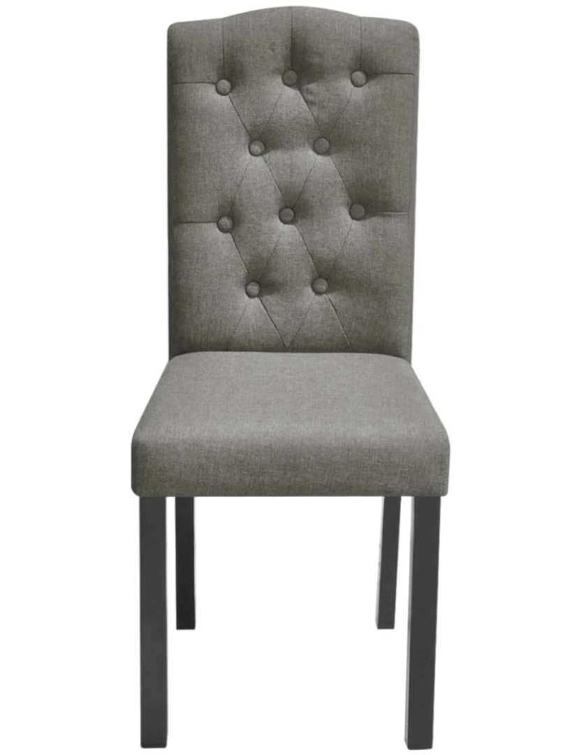 imagem de vidaXL Cadeiras de jantar 2 pcs tecido cinzento4
