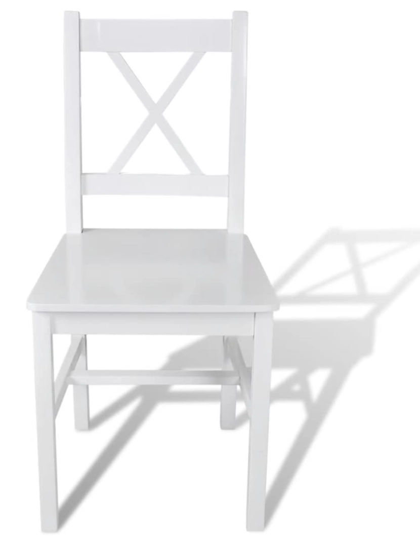 imagem de vidaXL Cadeiras de jantar 4 pcs madeira de pinho branco3