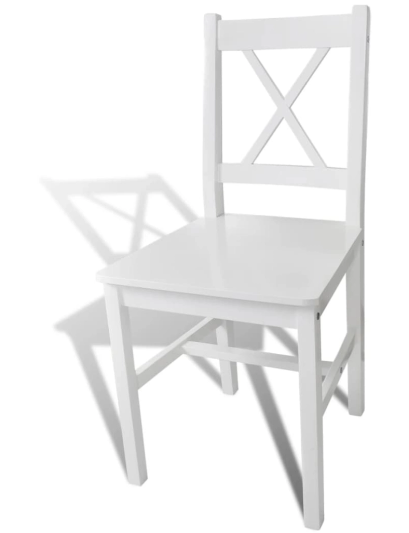 imagem de vidaXL Cadeiras de jantar 4 pcs madeira de pinho branco4