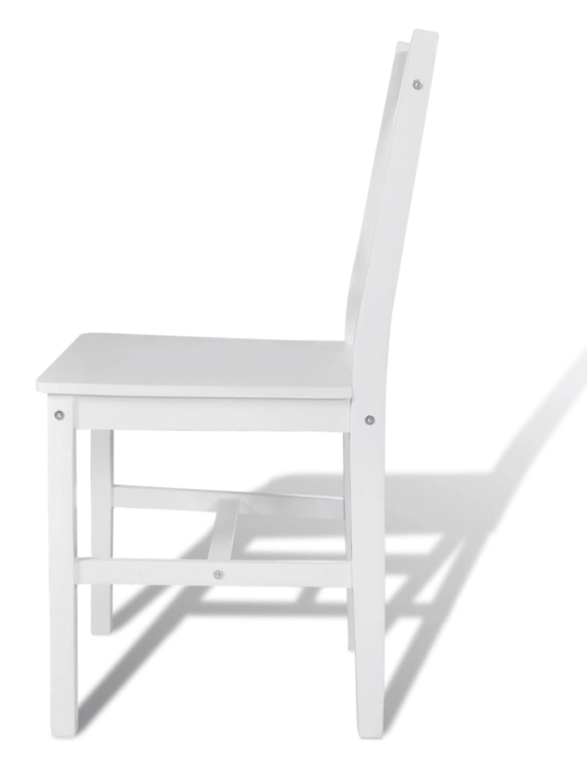 imagem de vidaXL Cadeiras de jantar 4 pcs madeira de pinho branco5