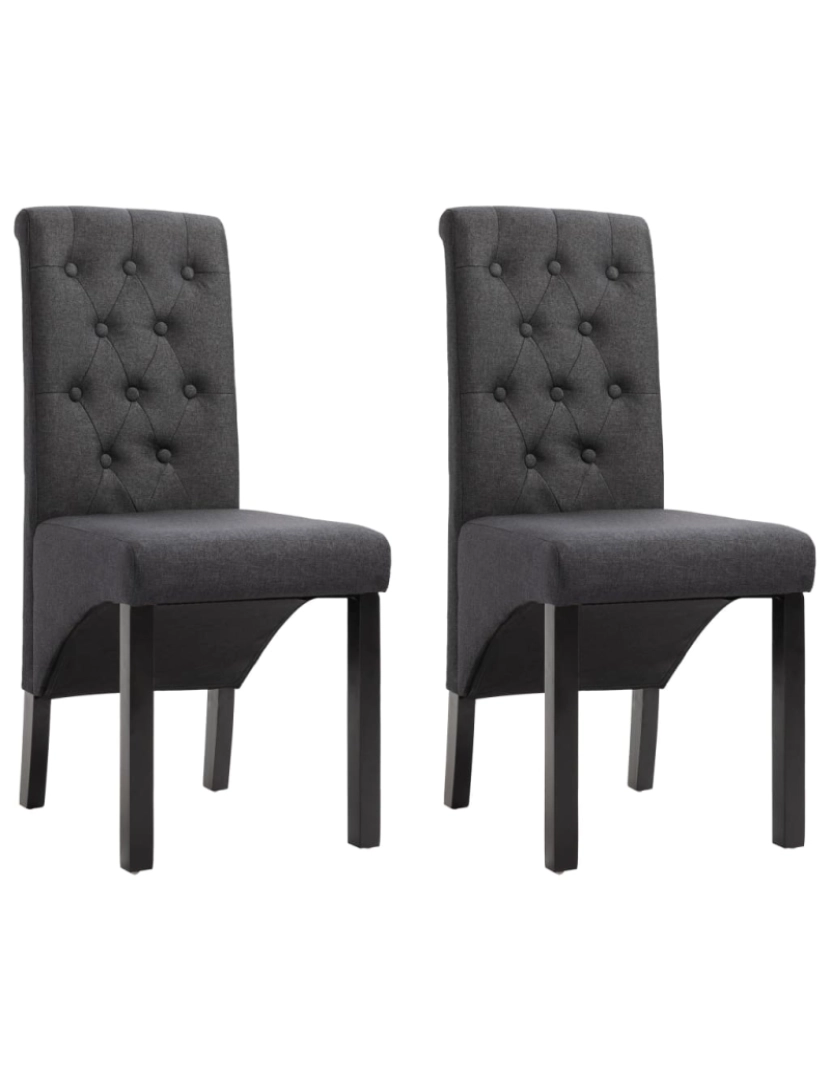 imagem de vidaXL Cadeiras de jantar 2 pcs tecido cinzento-escuro1
