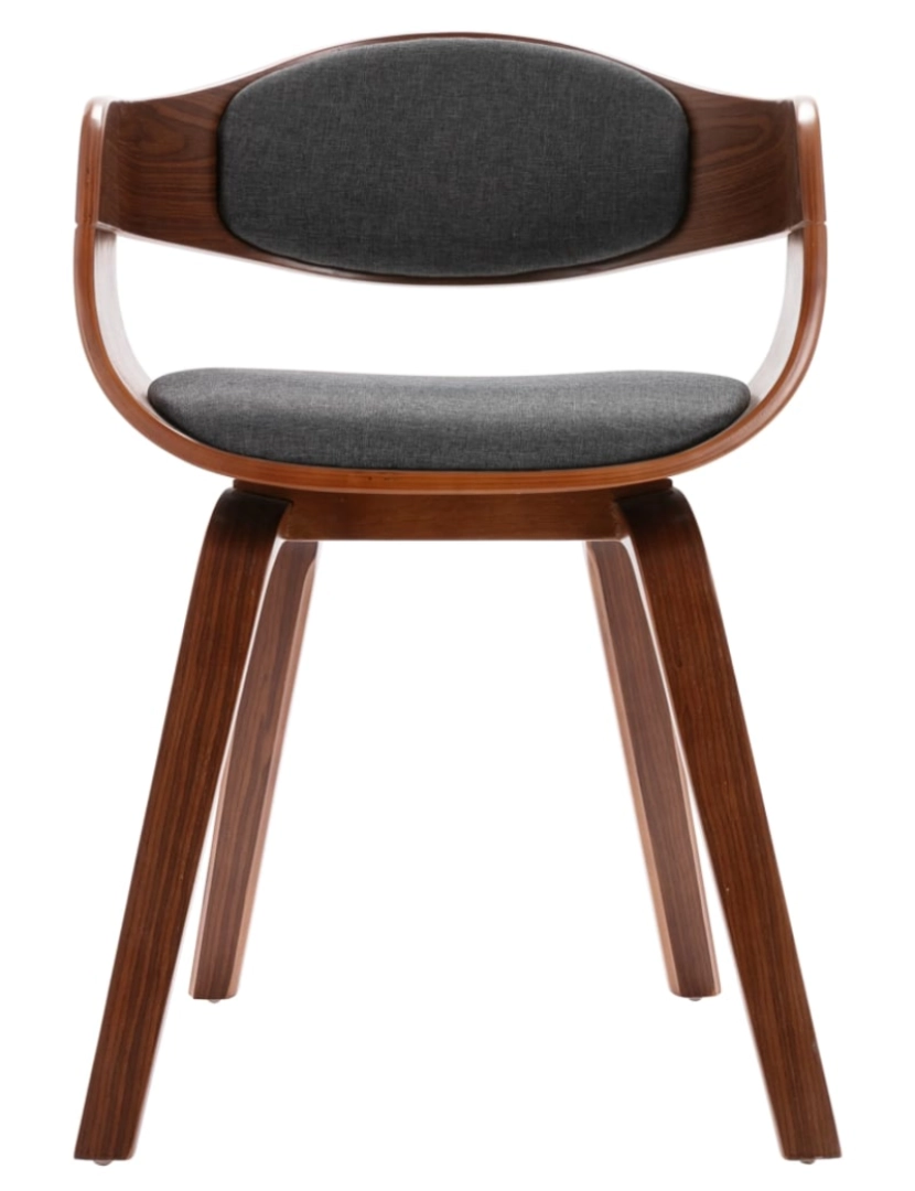 imagem de vidaXL Cadeiras de jantar 2 pcs madeira curvada e tecido cinzento5