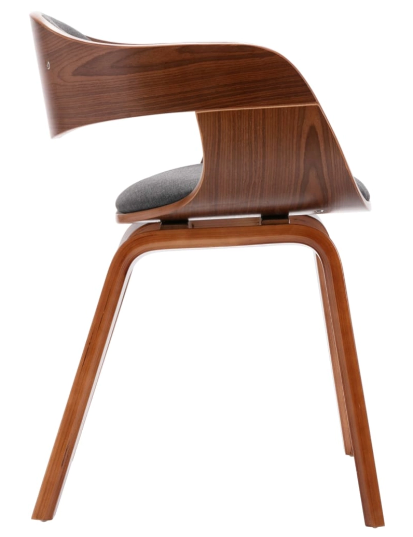 imagem de vidaXL Cadeiras de jantar 2 pcs madeira curvada e tecido cinzento6