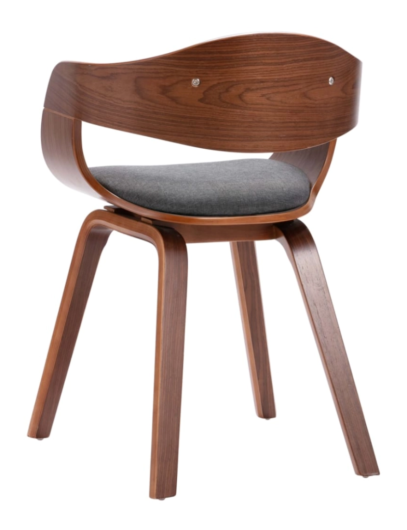 imagem de vidaXL Cadeiras de jantar 2 pcs madeira curvada e tecido cinzento7