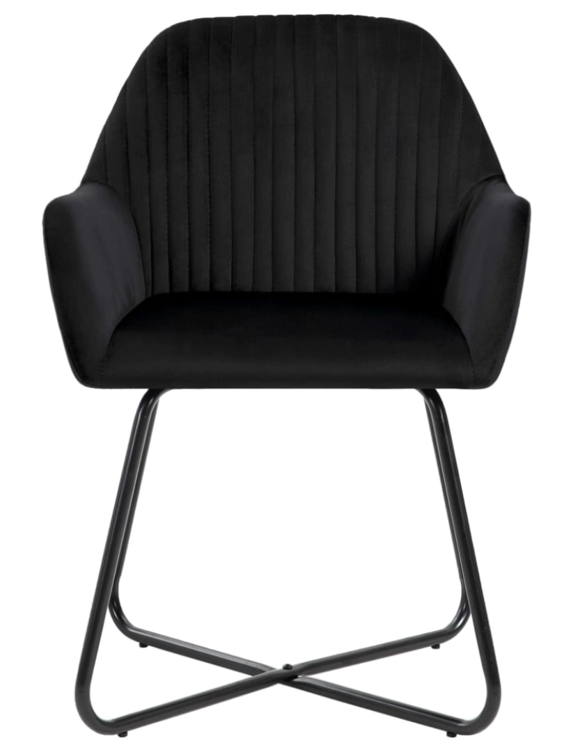 imagem de vidaXL Cadeiras de jantar 2 pcs veludo preto4