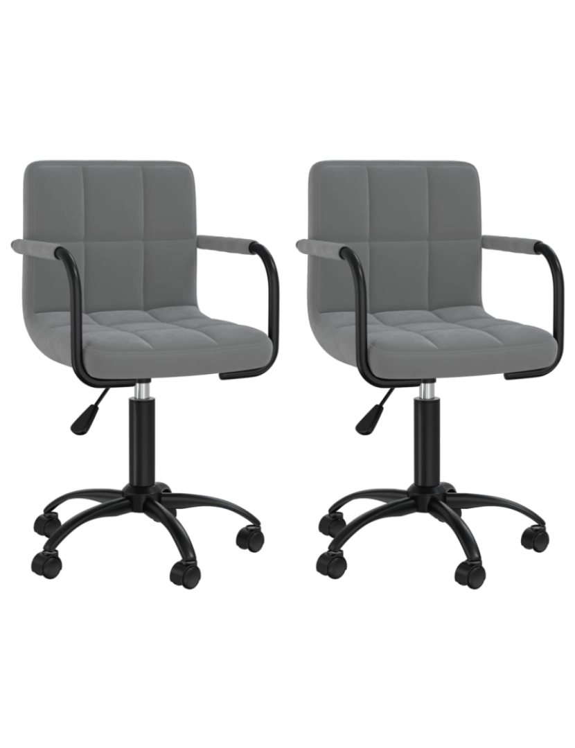 Vidaxl - vidaXL Cadeiras de jantar giratórias 2 pcs veludo cinzento-escuro