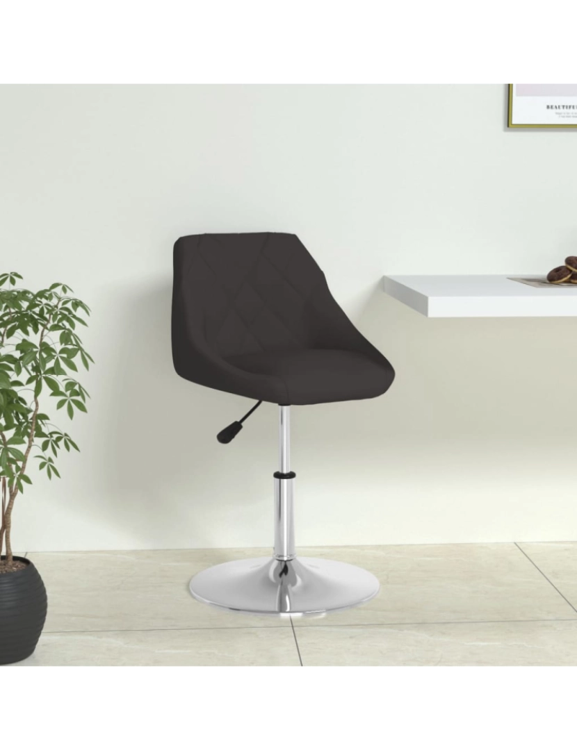 imagem de vidaXL Cadeira de jantar couro artificial preto2