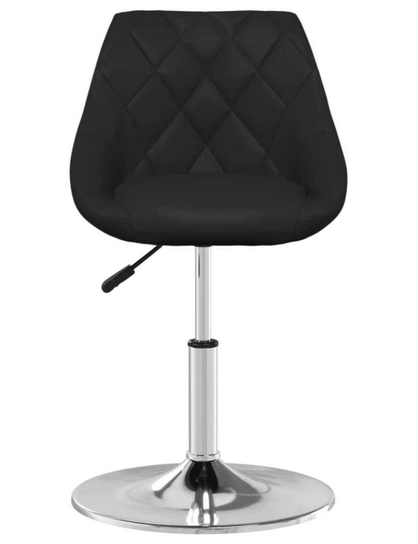 imagem de vidaXL Cadeira de jantar couro artificial preto4